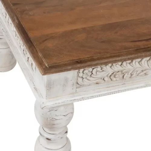 Mesa Centro Madera Mango BlancoNatural 120x70x45 Cm - IXIA (2)