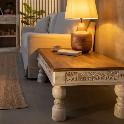 Mesa Centro Madera Mango BlancoNatural 120x70x45 Cm - IXIA (8)