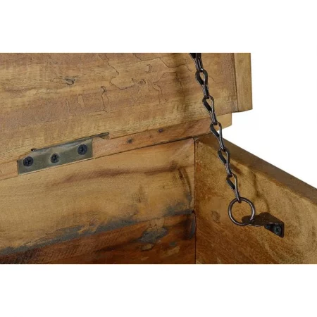 Mesa Centro Madera Reciclada cRuedas Hierro 5 Cajones Abertura Superior 110x70x42 Cm - Giner y Colomer (2)