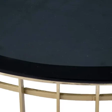 Mesa Centro Oro Metal Cristal 91x43 Cm - IXIA (1)