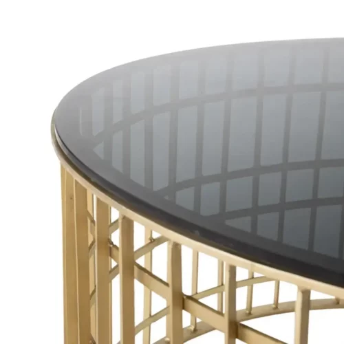 Mesa Centro Oro Metal Cristal 91x43 Cm - IXIA (3)