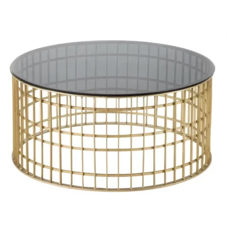 Mesa Centro Oro Metal Cristal 91x43 Cm - IXIA (5)