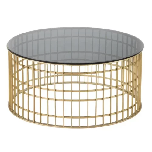 Mesa Centro Oro Metal Cristal 91x43 Cm - IXIA (5)