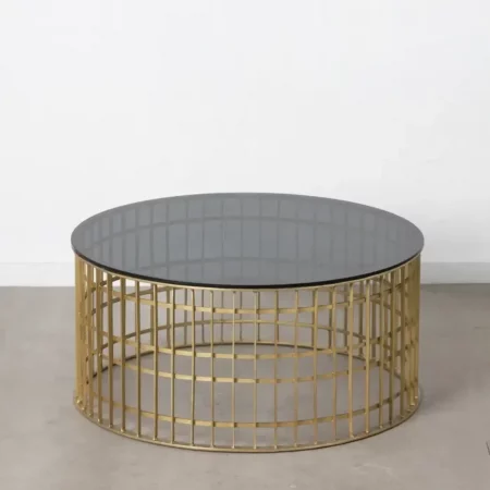 Mesa Centro Oro Metal Cristal 91x43 Cm - IXIA (8)