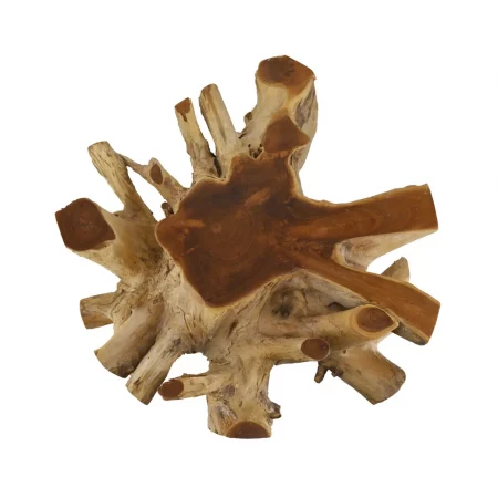 Mesa Centro Raíz Teka Blanqueada Con Cristal 80x80x45 Cm - Moycor (2)