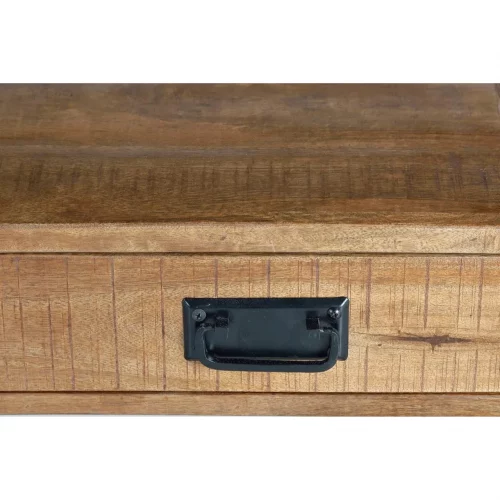 Mesa Centro Rectangular Madera Mango 2 Cajones Estilo Industrial 120x60x45 Cm - Giner y Colomer (3)