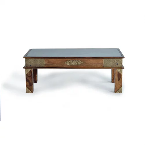 Mesa Centro Rectangular Madera Palisandro Detalles Bronce y Azulejos Colección Benin 120x60x45 - Giner y Colomer (6)