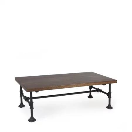 Mesa Centro Rectangular Madera de Mango Colección Pipa 120x60x40 Cm - Moycor (1)