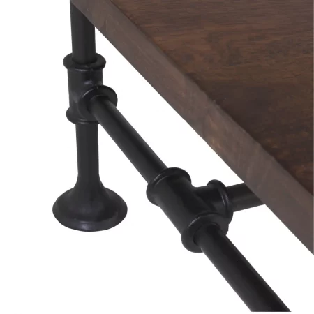 Mesa Centro Rectangular Madera de Mango Colección Pipa 120x60x40 Cm - Moycor (2)