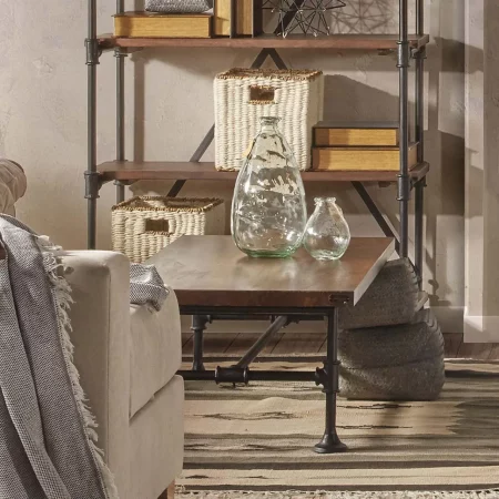 Mesa Centro Rectangular Madera de Mango Colección Pipa 120x60x40 Cm - Moycor (3)