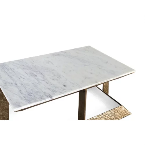 Mesa Centro Rectangular MármolAluminio 107x60x40 Cm - Giner y Colomer (3)