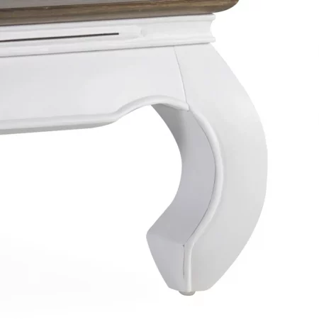 Mesa Centro Rectangular Patas Blancas Sobre Madera Mindi Mod. Opium Colección Everest 125x70x40 Cm - Moycor (3)