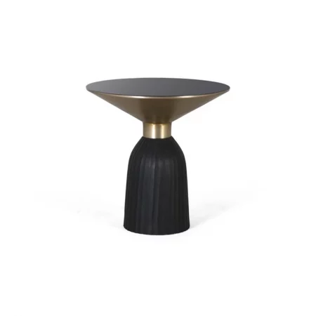 Mesa Centro Redonda Tapa Vidrio Base Metal 63x61 Cm - Giner y Colomer (1)