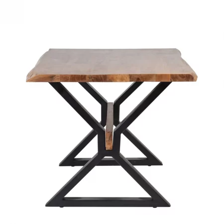 Mesa Comedor 160x90x76 Cm Madera Acacia Y Hierro - Moycor (2)