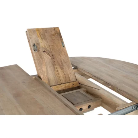 Mesa Comedor Ext. Redonda Madera Mango Natural 120-150x76 Cm - Giner y Colomer (4)
