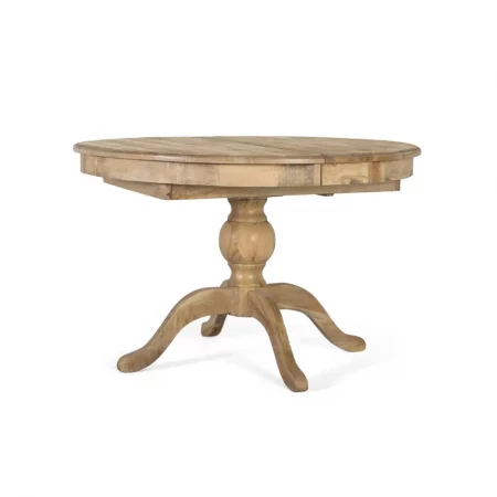 Mesa Comedor Ext. Redonda Madera Mango Natural 120-150x76 Cm - Giner y Colomer (6)