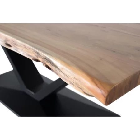 Mesa Comedor Madera Acacia y Metal Sobre Irregular 200x100x76 Cm - Giner y Colomer (4)