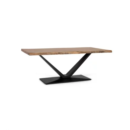 Mesa Comedor Madera Acacia y Metal Sobre Irregular 200x100x76 Cm - Giner y Colomer (5)