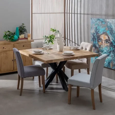 Mesa Comedor Madera Hierro Natural Negro 130x76 Cm - IXIA (6)