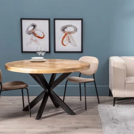 Mesa Comedor Madera Hierro Natural Negro 130x77 Cm - IXIA (9)