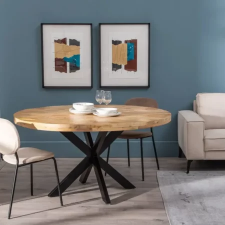 Mesa Comedor Madera Hierro Natural Negro 150x77 Cm - IXIA (6)