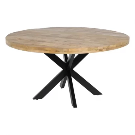 Mesa Comedor Madera Hierro Natural Negro 150x77 Cm - IXIA (7)