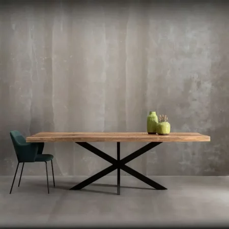 Mesa Comedor Madera Hierro Natural Negro 240x100x79 Cm - IXIA (4)