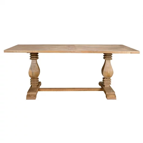 Mesa Comedor Madera Mango Macizo Patas Torneadas 100x200x77 Cm - Giner y Colomer (2)