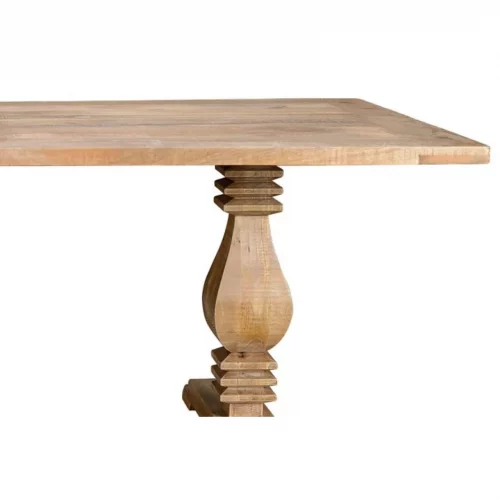 Mesa Comedor Madera Mango Macizo Patas Torneadas 100x200x77 Cm - Giner y Colomer (3)