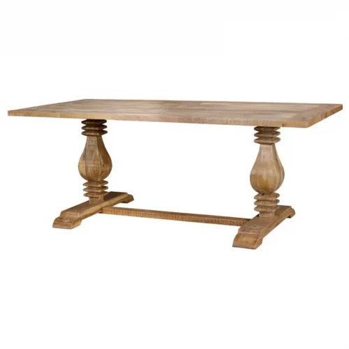 Mesa Comedor Madera Mango Macizo Patas Torneadas 100x200x77 Cm - Giner y Colomer (4)