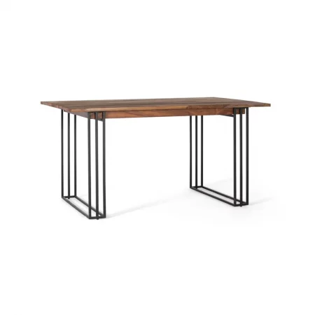 Mesa Comedor Madera Palisandro Base Metal Colección Varanasi 150x90x76 - Giner y Colomer (5)