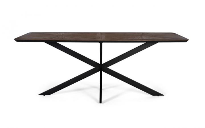 Mesa Comedor Madera Teca Reciclada Marron Oscuro 180x90x77 Cm - Giner y Colomer (copia) (3)
