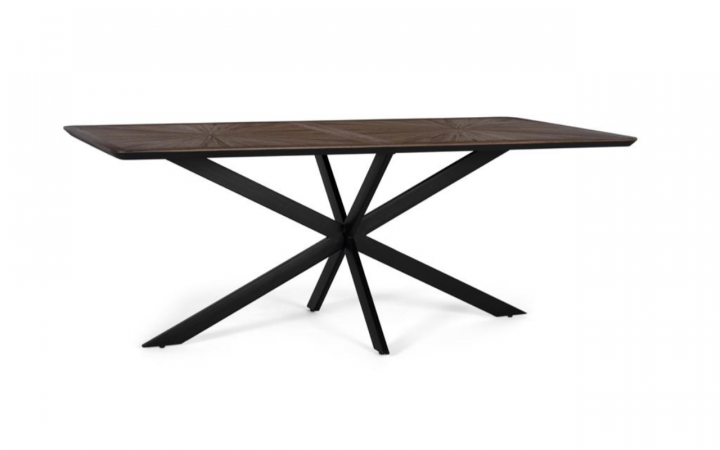 Mesa Comedor Madera Teca Reciclada Marron Oscuro 180x90x77 Cm - Giner y Colomer (copia) (5)