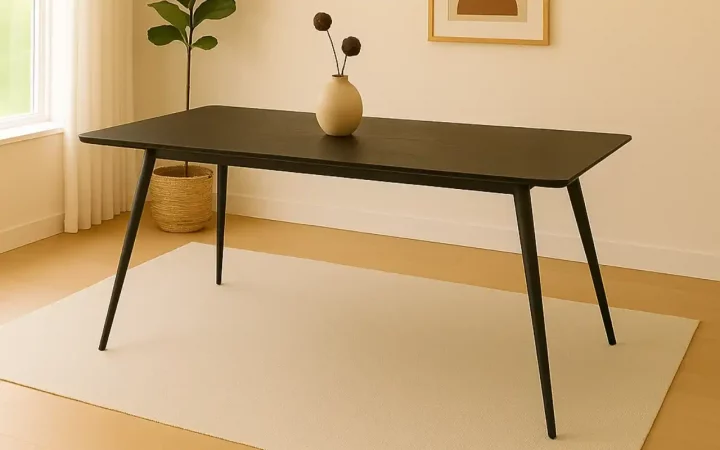 Mesa Comedor Madera Teca Reciclada Marron Oscuro 220x100x77 Cm - Giner y Colomer (4)