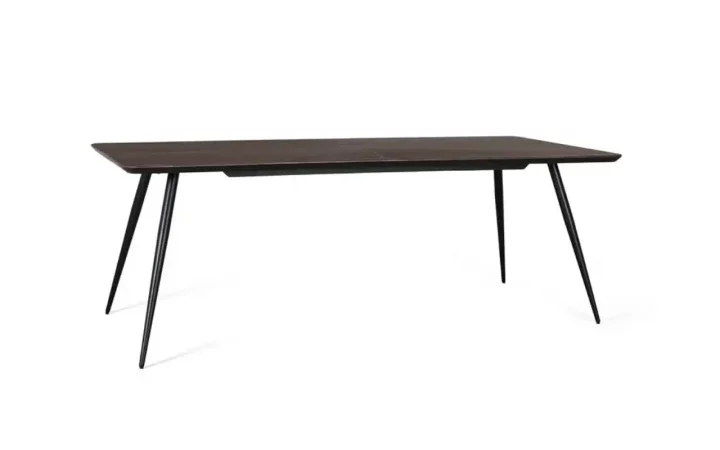 Mesa Comedor Madera Teca Reciclada Marron Oscuro 220x100x77 Cm - Giner y Colomer (6)