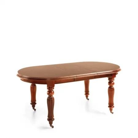 Mesa Comedor Ovalada Extensible Con Ruedas Mod. Victorian Madera Caoba Colección Vintage 160240x110x80 Cm - Moycor (2)