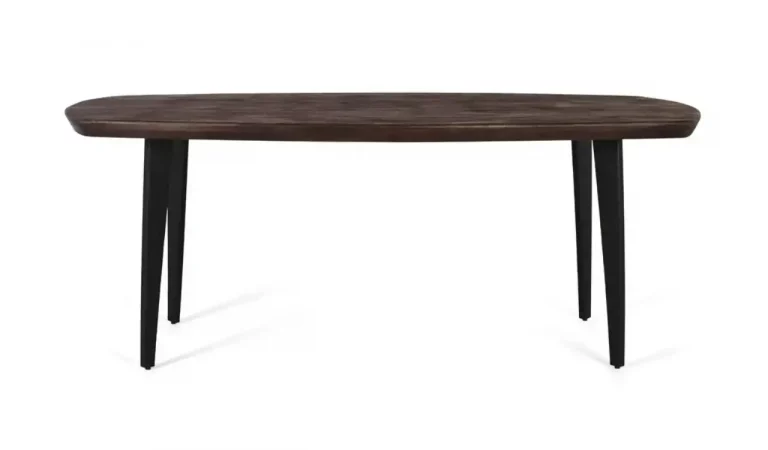 Mesa Comedor Ovalada Madera Tapa Acabado Nogal 200x100x76 Cm - Giner y Colomer (1)