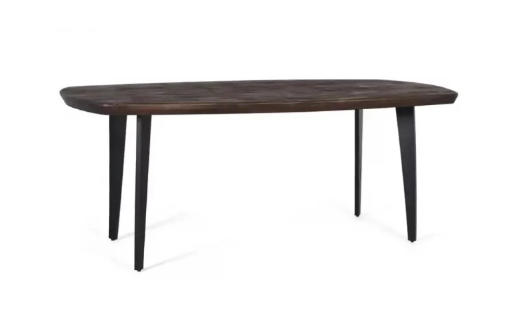 Mesa Comedor Ovalada Madera Tapa Acabado Nogal 200x100x76 Cm - Giner y Colomer (5)