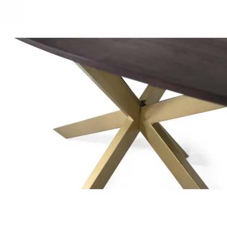 Mesa Comedor Ovalada Madera de Acacia Acabado Nogal 200x100x76 Cm - Giner y Colomer (4)