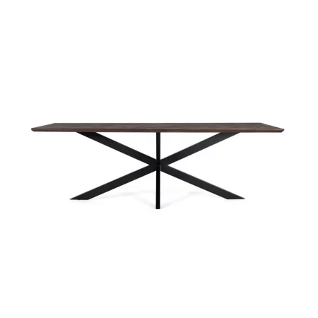 Mesa Comedor Rectangular Madera Acacia Acabado Nogal 230x100x76 Cm - Giner y Colomer (1)