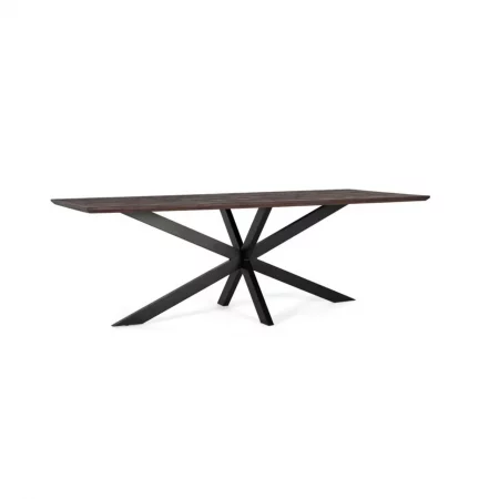 Mesa Comedor Rectangular Madera Acacia Acabado Nogal 230x100x76 Cm - Giner y Colomer (4)