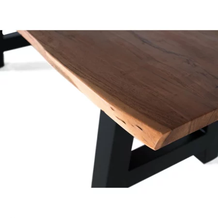 Mesa Comedor Rectangular Madera Acacia Patas Metal 200x100x77 Cm - Giner y Colomer (1)