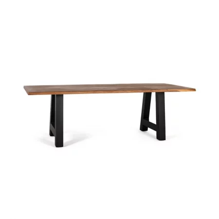 Mesa Comedor Rectangular Madera Acacia Patas Metal 200x100x77 Cm - Giner y Colomer (3)
