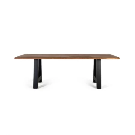 Mesa Comedor Rectangular Madera Acacia Patas Metal 200x100x77 Cm - Giner y Colomer (4)