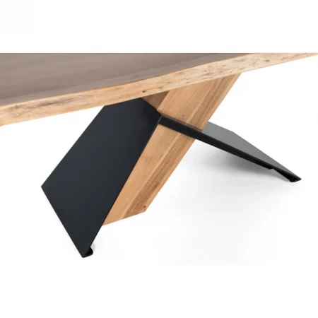 Mesa Comedor Rectangular Madera Acacia Patas Metal 240x100x76 Cm - Giner y Colomer (4)