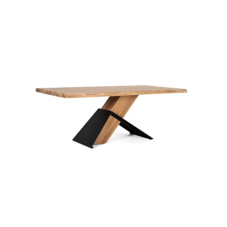 Mesa Comedor Rectangular Madera Acacia Patas Metal 240x100x76 Cm - Giner y Colomer (5)