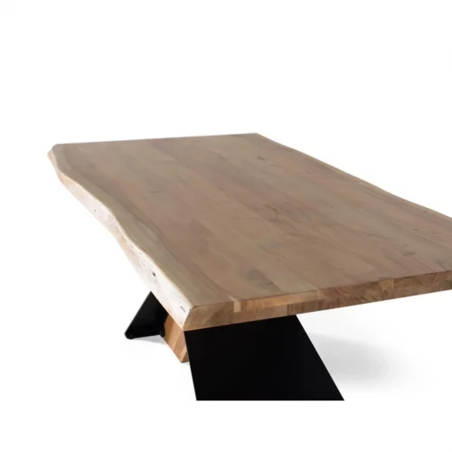 Mesa Comedor Rectangular Madera Acacia Patas Metal 240x100x76 Cm - Giner y Colomer (6)