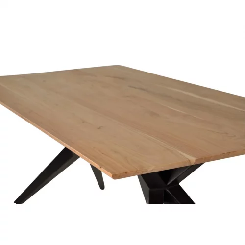 Mesa Comedor Rectangular Madera Acacia Patas Metal Estilo Industrial 180x90x77 Cm - Giner y Colomer (3)