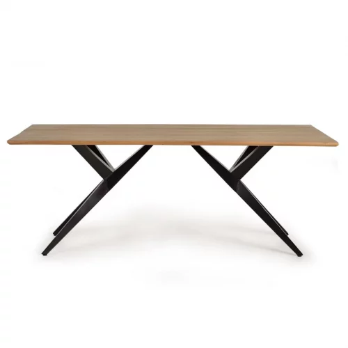 Mesa Comedor Rectangular Madera Acacia Patas Metal Estilo Industrial 180x90x77 Cm - Giner y Colomer (6)