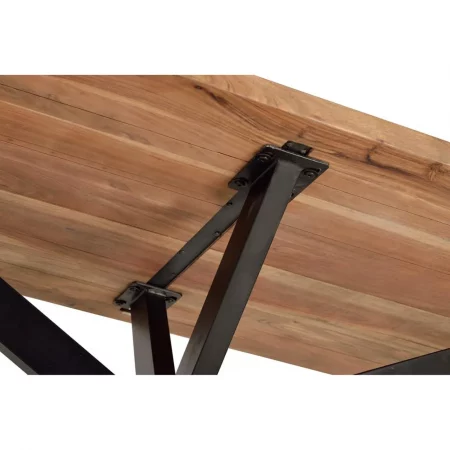 Mesa Comedor Rectangular Madera Acacia Patas Metal Estilo Industrial 200x90x77 Cm - Giner y Colomer (1)